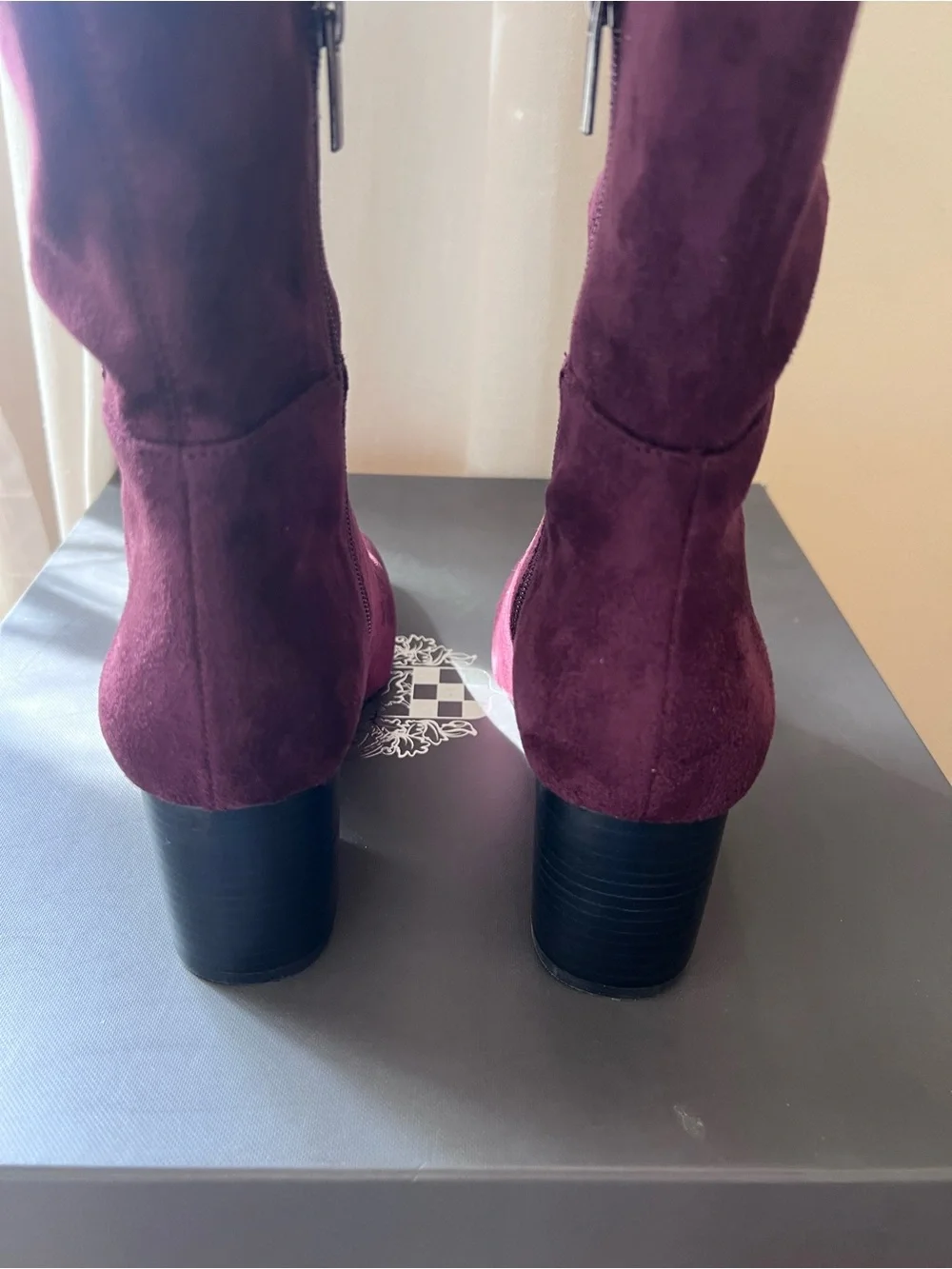 Vince Camuto Kantha Over The Knee Boots Deep Burgandy Suede 8.5M